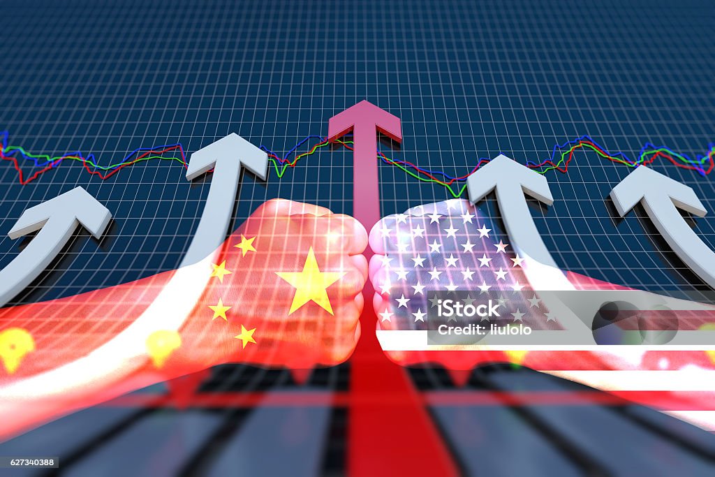 China and the United States competition, the successful economic arrow Financial synthesis works, on behalf of economic development, national competition China - East Asia Stock Photo