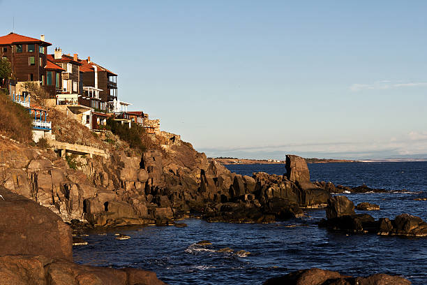 Magnificent autumn sunrise , Sozopol old town, Bulgaria