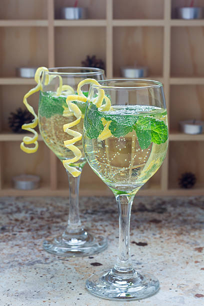 istock Spritzer cocktail with white wine, mint and ice, vertical 627356108
