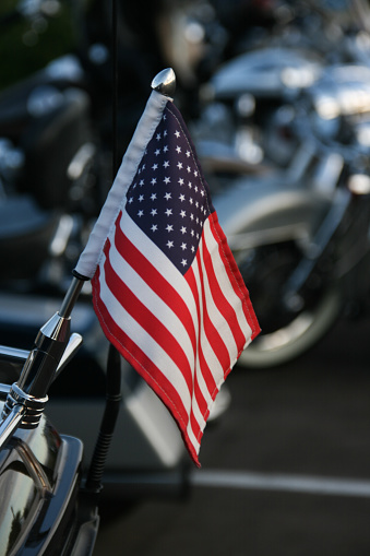 American flag on motorcycle