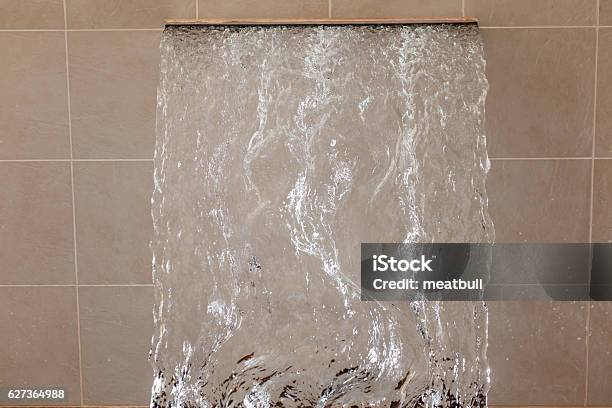 Waterfall And Texture Of Falling Water Stock Photo - Download Image Now - Swimming Pool, Waterfall, Indoors