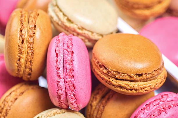 istock Colorful french macaroons in a box 627365022