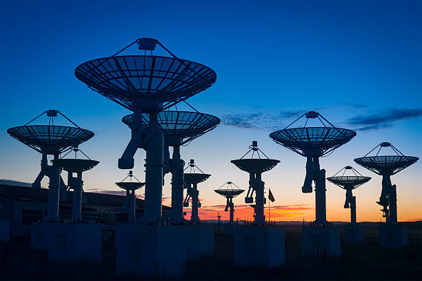 istock Observatory antenna in the sunset 627365602