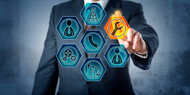 istock Production Supervisor Activates Oil Well Services 627418024