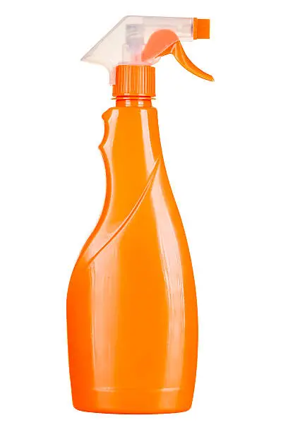 Spray cleaner isolated on a white background closeup