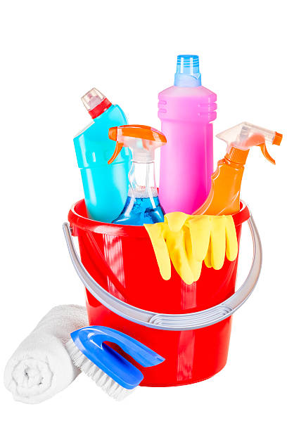 istock bucket stuffed with objects for cleaning house close-up isolated 627418870