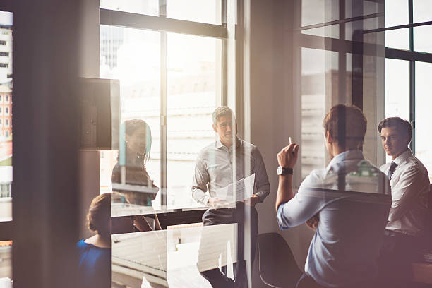 istock Business people having discussion in board room 627419088