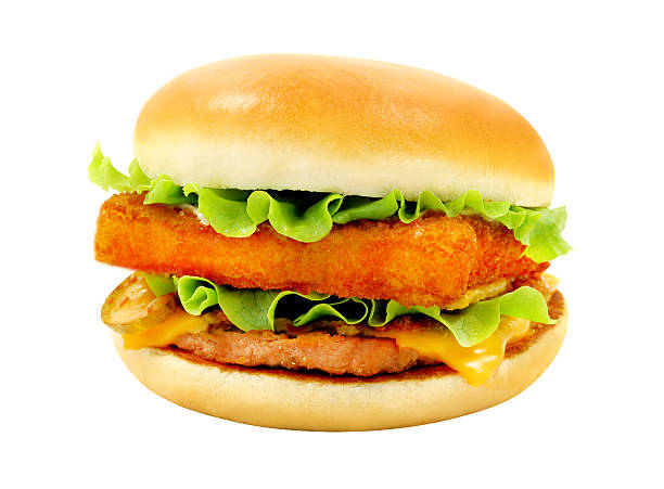 istock Photos big tasty burger with fish 627426992