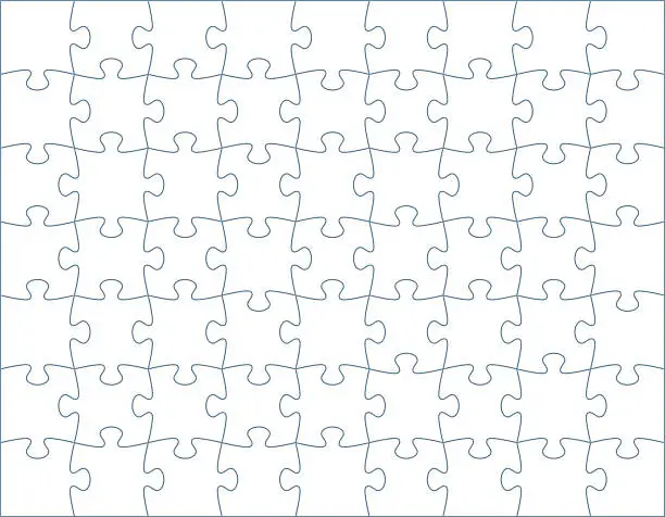 Vector illustration of Horizontal Puzzle Template