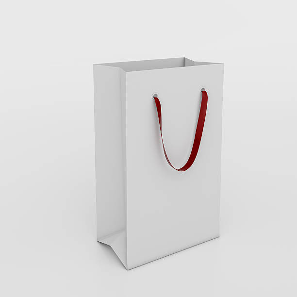 istock Illustration of a white paper bag. 3D illustration 627430128