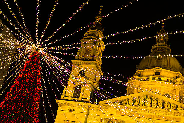 istock Christmas decoration in St. Stephen's Basilica Square, Budapest, Hungary 627431134