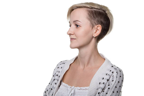 istock Profile of gentle blond woman 627441756