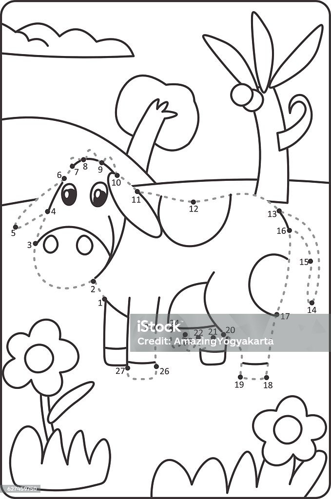 Ilustración de Punto A Punto Dibujando Vaca Fácil Dibujo De La Vaca Para  Los Niños y más Vectores Libres de Derechos de Animal - iStock