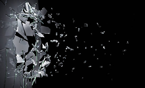 Shattering glass stock photo