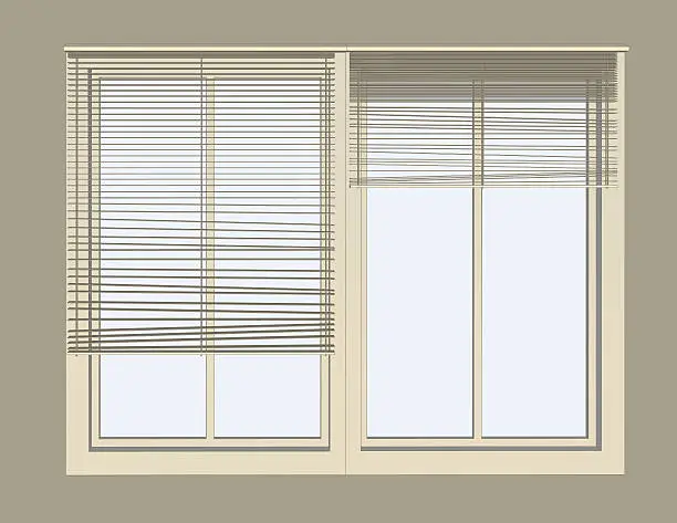 Vector illustration of Venetian blinds on window