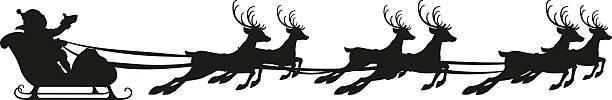 istock Silhouette of Santa Claus and reindeer 627470704