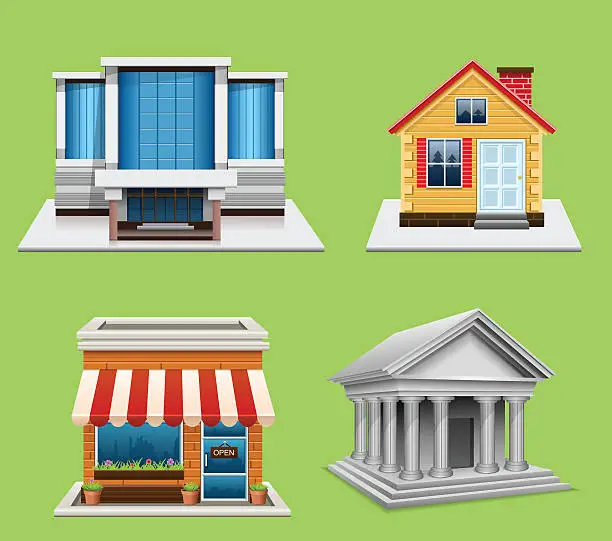 Vector illustration of Building icons