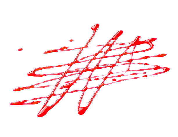 berry syrup decoration isolated on white background