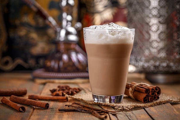 Delicious chai latte stock photo