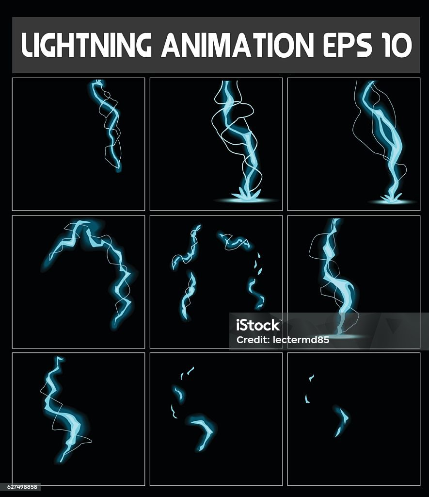 Badai Vector Animasi Vector Web Lightning Permainan Ilustrasi Stok - Unduh Gambar ...