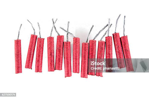 Firecrackers Isolated On White Backgroundfirecrackers Stock Photo - Download Image Now