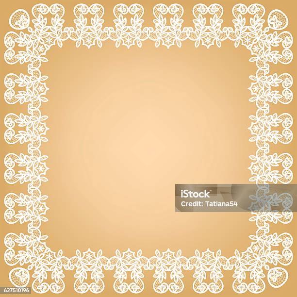 White Lace Pattern Frame White Lace Frame Stock Illustration - Download Image Now - Abstract ...