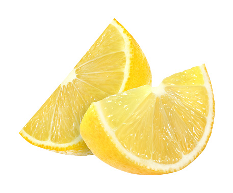 lemon fruit slices isolated on a white background with clipping path