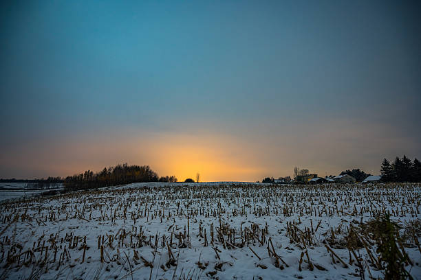 istock snow on the fields in the night 627523534