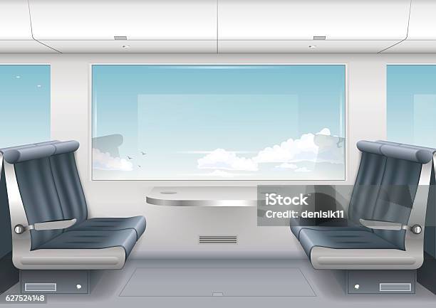Innen Hochgeschwindigkeitszug Stock Vektor Art und mehr Bilder von Eisenbahn - Eisenbahn, Innerhalb, Fenster
