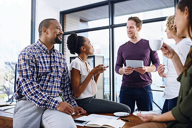 istock Fostering productivity through their energetic team spirit 627542250