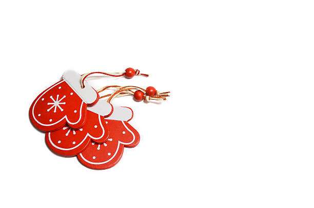 istock Wooden mittens on a white background 627559094