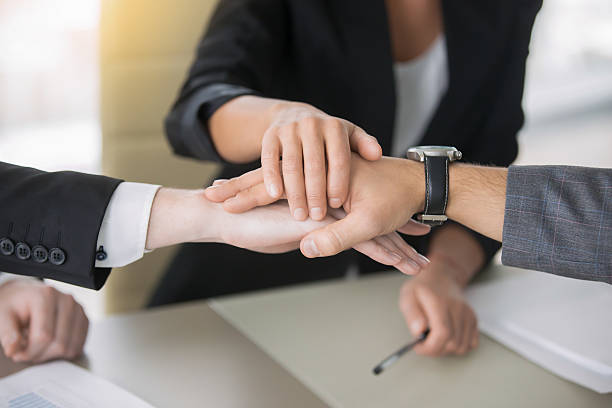 istock Close up of giving a high five 627559242