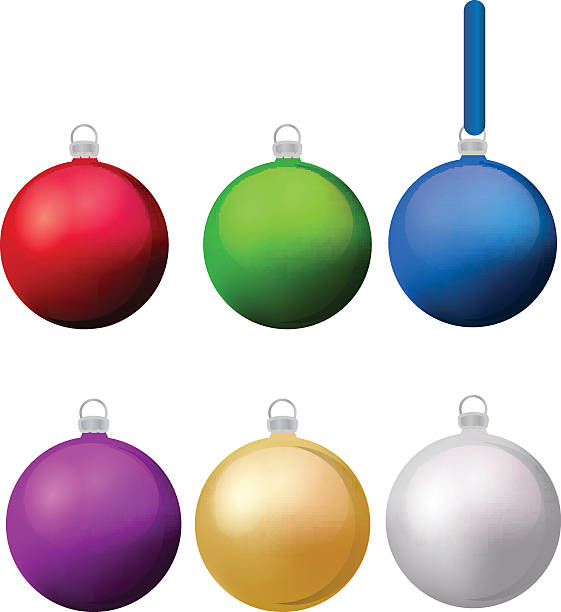 istock Classic christmas balls with glance set. Isolated new year baubles 627575070