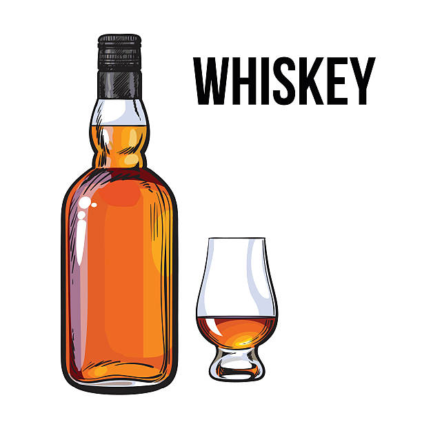 illustrations, cliparts, dessins animés et icônes de bouteille de whisky complète non ouverte et non étiquetée - holy spirit
