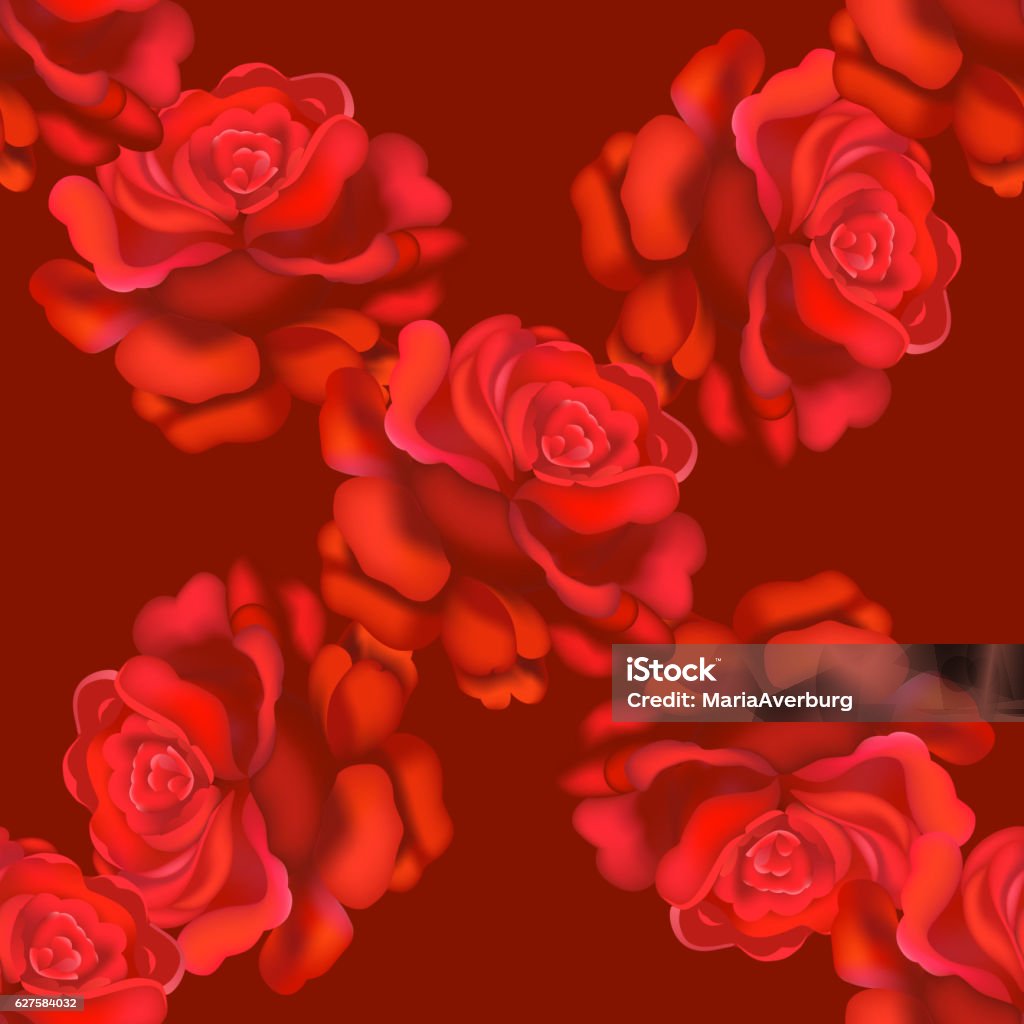 Red Roses Photoshop Pattern Seamless Red Roses Pattern Vector Illustration Stock Illustration ...
