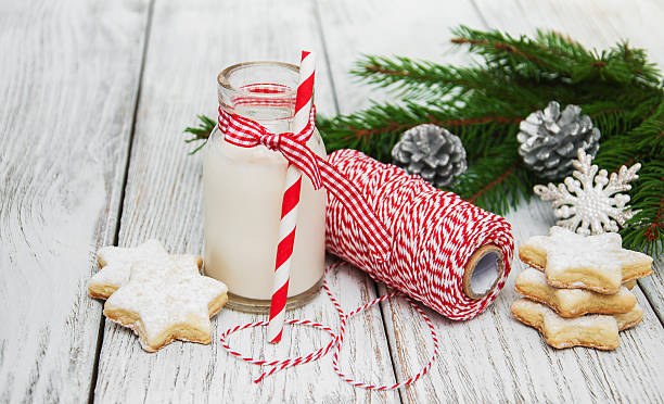 istock Christmas cookies and milk 627587366