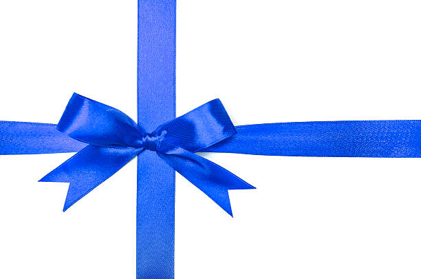 istock Shiny blue satin ribbon 627628808