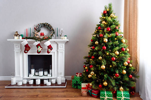 istock traditional Christmas house decorations 627629084