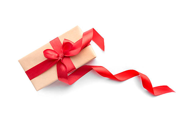 istock Paper gift box with red ribbon bow. 627645634