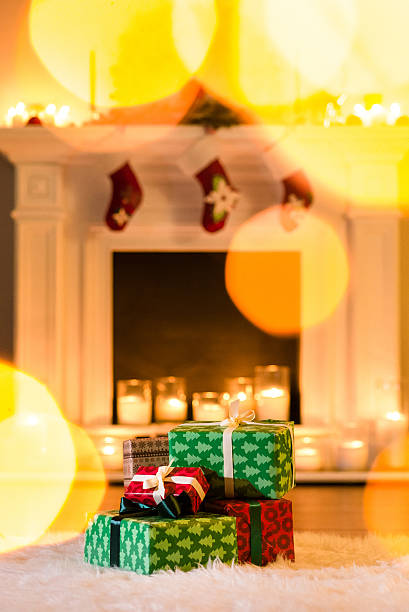 istock Some cute new year gifts brightly wrapped 627660488