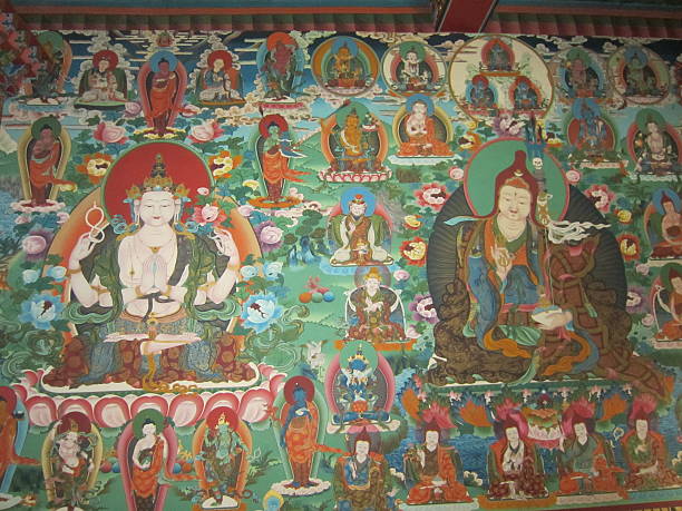 istock Painting in buddhist temple 627667570