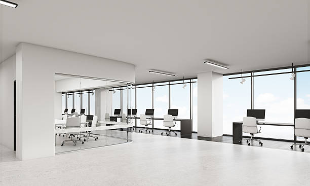 istock View of office with rounded corners conference room 627667716