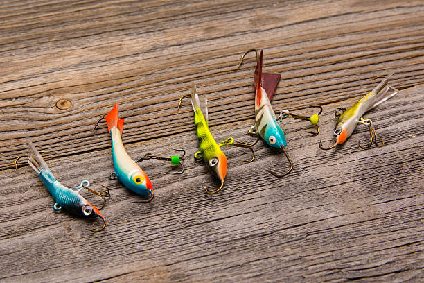 fish Tackle for fishing in winter hunting decoy photos stock pictures, royalty-free photos & images