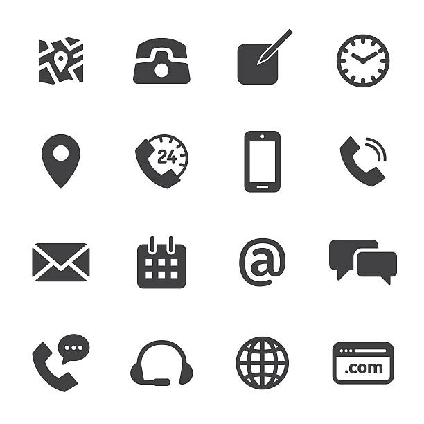ilustraciones, imágenes clip art, dibujos animados e iconos de stock de iconos monocromáticos de contacto - map square shape usa global communications