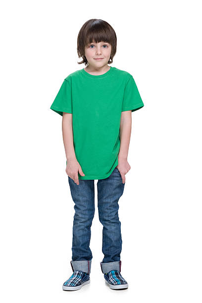 istock Cute little boy on the white background 627670152