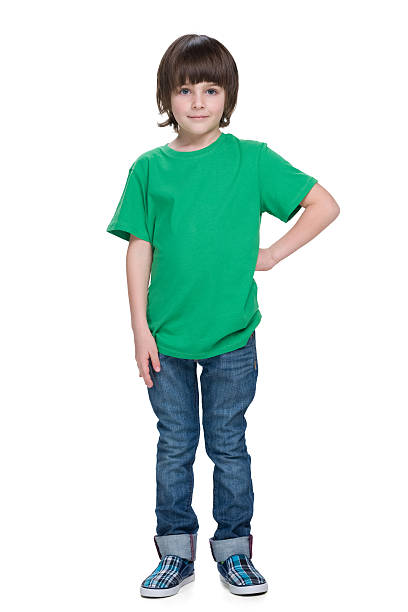 istock Handsome little boy on the white background 627670236