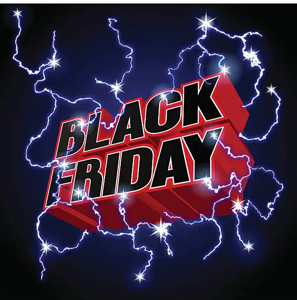 Vector illustration of Black Friday sale title logo [Thunder]