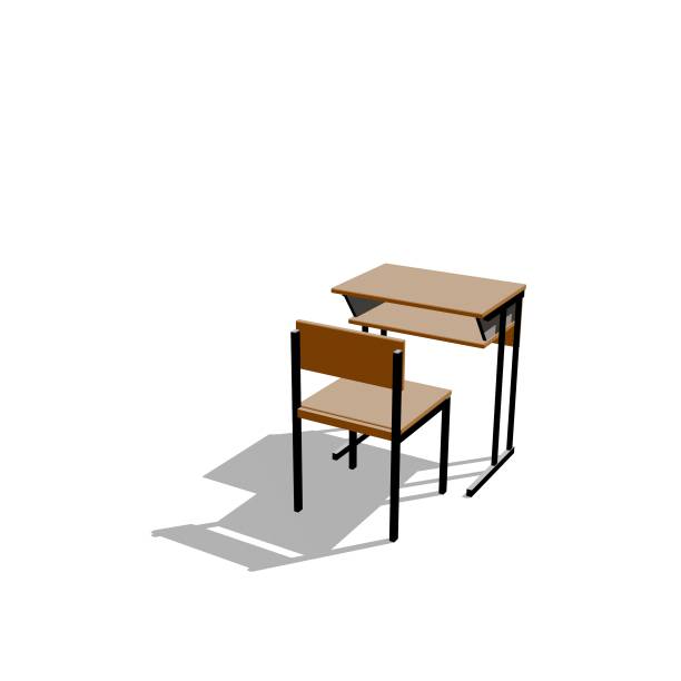 istock School desk. Isolated on white background. Cartoon style. 627672404
