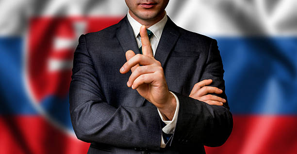 istock Slovak candidate speaks to the people crowd 627673350