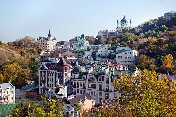 istock Old houses in Kyiv. 627676600